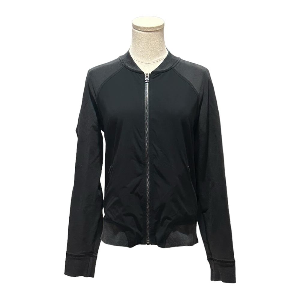 Lululemon Women’s Black Full Zip Faded Black Jacket Size 8 Stretch Casual